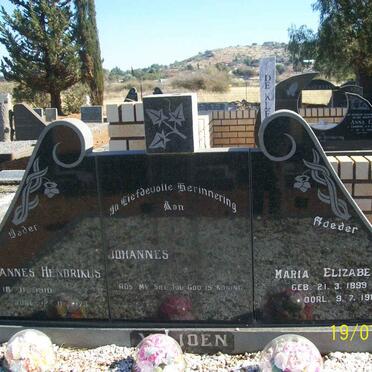 VILJOEN Johannes Hendrikus 1910-1973 &amp; Maria Elizabeth 1899-1984