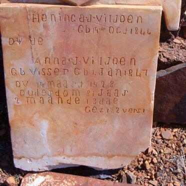 VILJOEN Hening A.J. 1846- :: VILJOEN Anna J. neé VISSER 1847-1928