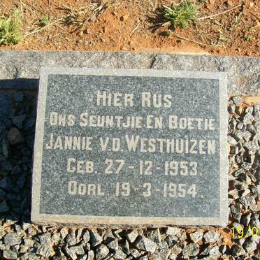 WESTHUIZEN Jannie, v.d. 1953-1954