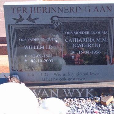 WYK Willem J.P., van 1941-2003 &amp; Catharina M.M. 1956-