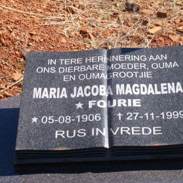 WALT Maria Jacoba Magdalena, van der nee FOURIE 1906-1999