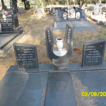 GRANGE Phillippus Rudolph, le 1913-1992 &amp; Maria Elizabeth 1913-1996