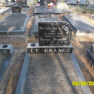 GRANGE Johanna Margaretha, le 1915-1994