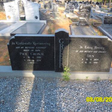 GREEFF Piet Cronje 1899-1974 &amp; Dien 1904-1982