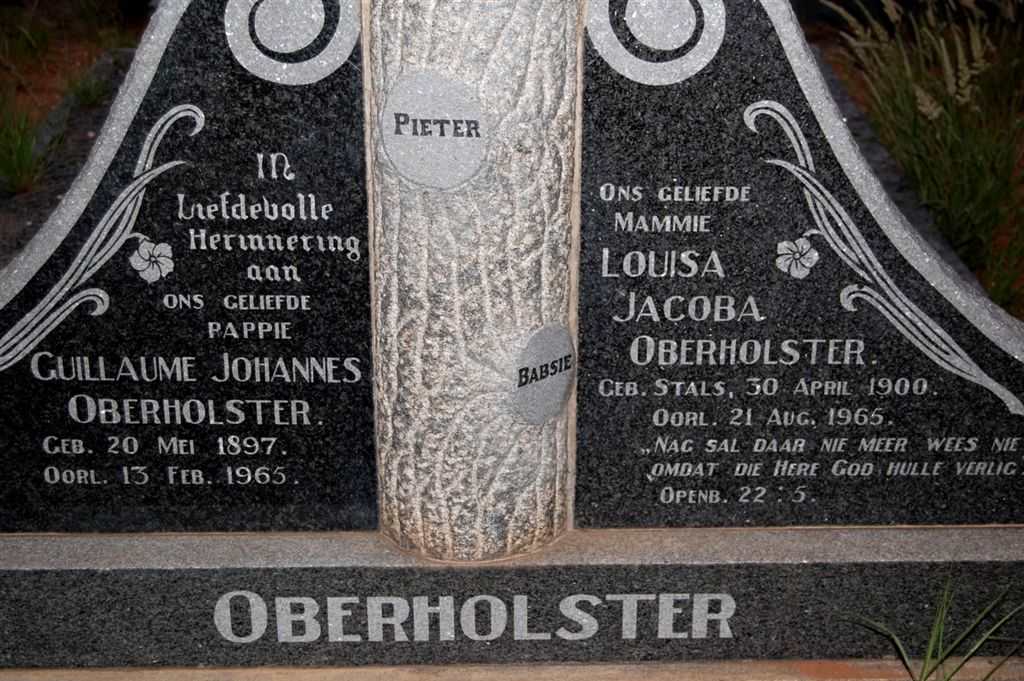 OBERHOLSTER Guillaume Johannes 1897-1965 & Louisa Johanna STALS 1900-1965