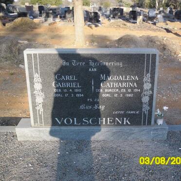 VOLSCHENK Carel Gabriel 1910-1994 &amp; Magdalena Catharina BURGER 1914-1982