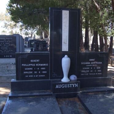 AUGUSTYN Ockert Phillippus Hermanus 1895-1980 &amp; Anna Susanna Gertruida NOLTE 1898-1992
