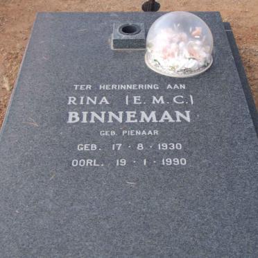BINNEMAN E.M.C. nee PIENAAR 1930-1990