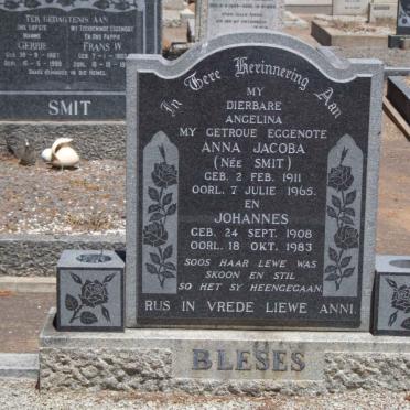 BLESES Johannes 1908-1983 &amp; Anna Jacoba SMIT 1911-1965