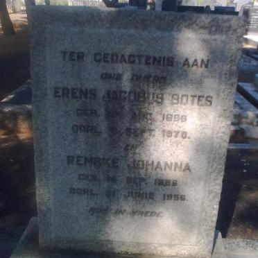 BOTES Erens Jacobus 1896-1970 &amp; Renske Johanna 1896-1956