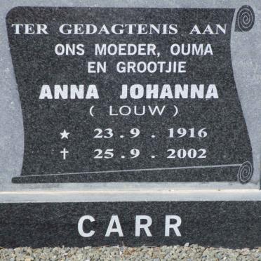 CARR Anna Johanna nee LOUW 1916-2002