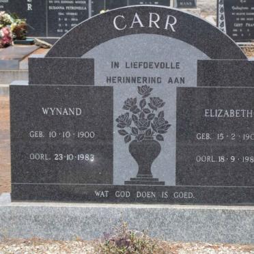CARR Wynand 1900-1983 &amp; Elizabeth 1906-1982