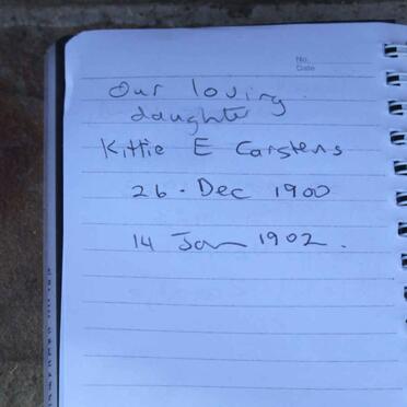 CARSTENS Kittie E. 1900-1902