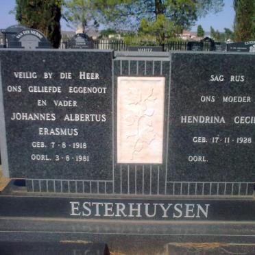 ESTERHUYSEN Johannes Albertus Erasmus 1918-1981 &amp; Hendrina Cecilia 1928-
