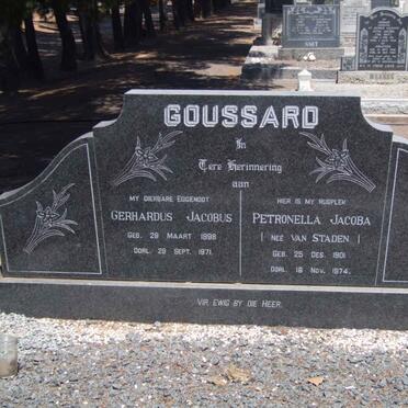 GOUSSARD Gerhardus Jacobus 1898-1971 &amp; Petronella Jacoba VAN STADEN 1901-1974
