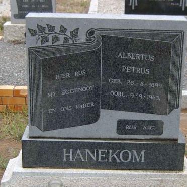HANEKOM Albertus Petrus 1899-1963