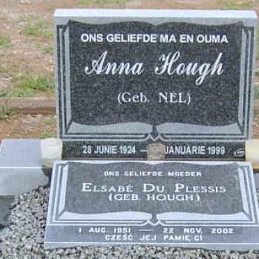 HOUGH Anna nee NEL 1924-1999 :: Du PLESSIS nee HOUGH 1951-2002