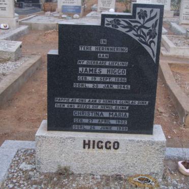 HIGGO  James 1886-1946 &amp; Christina Maria 1902-1989