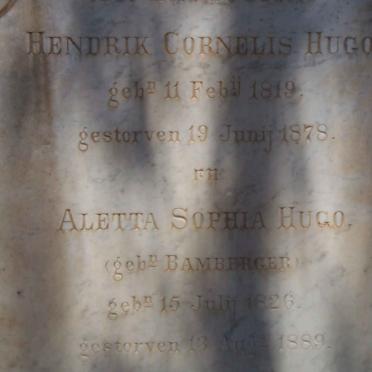 HUGO Hendrik Cornelis 1819-1878 &amp; Aletta Sophia BAMBERGER 1826-1889