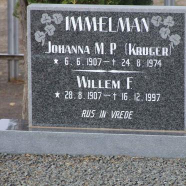 IMMELMAN Willem F. 1907-1997 &amp; Johanna M.P. KRUGER 1907-1974