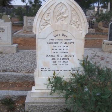 JOOSTE Burgert M.  -1932 &amp; Maria M. J. V.D. MERWE -1933
