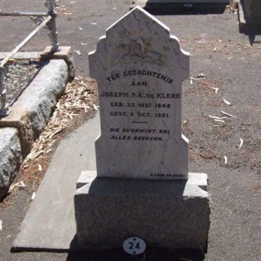 KLERK Joseph P.A., de 1848-1921