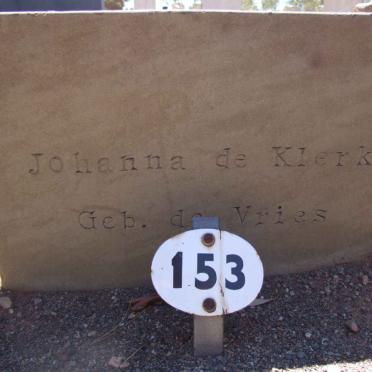 KLERK Johanna, de nee DE VRIES 1864-