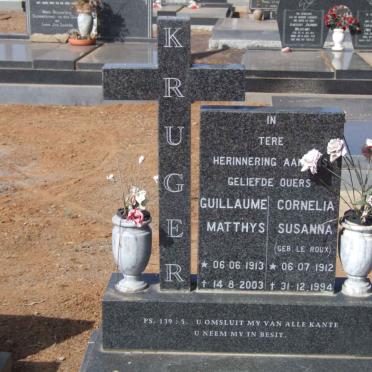 KRUGER Guillaume Matthys 1913-2003 &amp; Cornelia Susanna LE ROUX 1912-1994