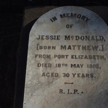 MCDONALD Jessie nee MATTHEW -1910