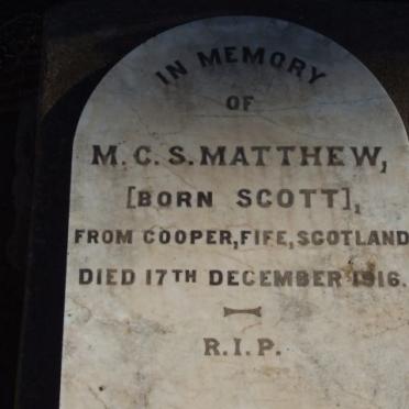 MATTHEW M.C.S. nee SCOTT -1916