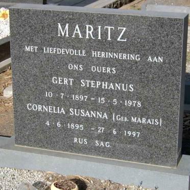 MARITZ Gert Stephanus 1897-1978 &amp; Cornelia Susanna MARAIS 1895-1997
