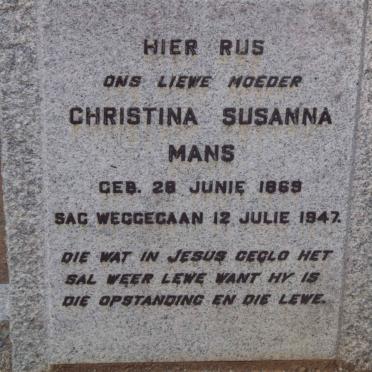 MANS Christina Susanna 1869-1947