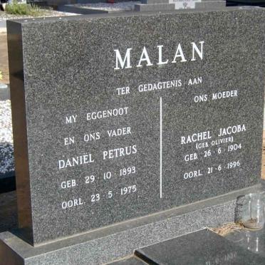 MALAN Daniel Petrus 1893-1975 &amp; Rachel Jacoba OLIVIER 1904-1996