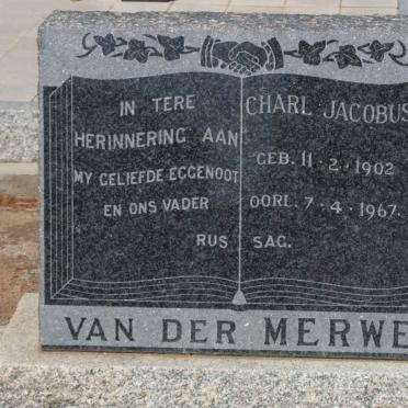 MERWE Charl Jacobus, van der 1902-1967