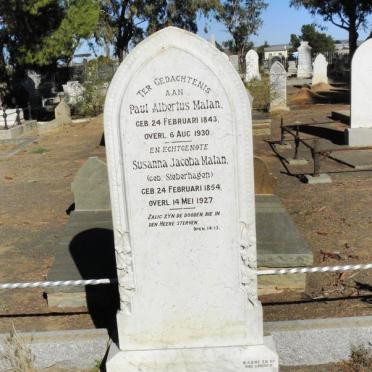 MALAN Paul Albertus 1843-1930 &amp; Susanna Jacoba SIEBERHAGEN 1854-1927