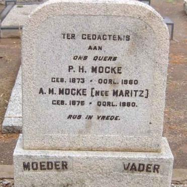 MOCKE P.H. 1873-1960 &amp; A.M. MARITZ 1875-1960