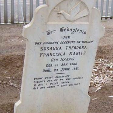 MARITZ Susanna Theodora Francisca nee MARAIS 1905-1931