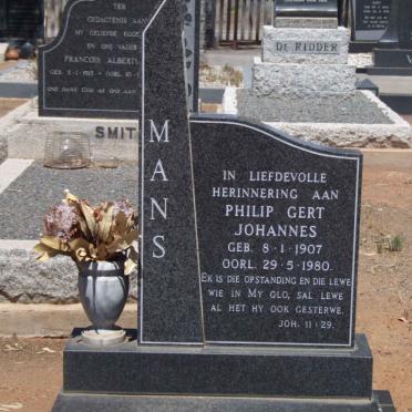 MANS Philip Gert Johannes 1907-1980