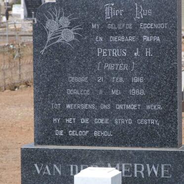 MERWE Petrus J.H., van der 1916-1988 