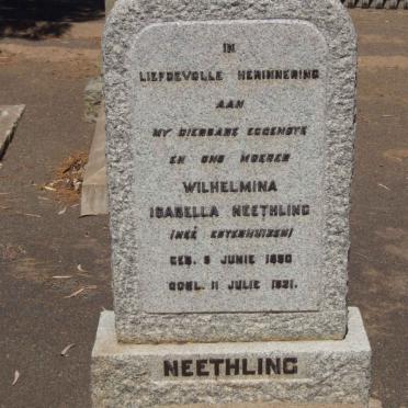 NEETHLING Wilhelmina Isabella nee ESTERHUIZEN 1850-1921