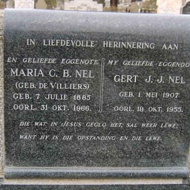NEL Gert J.J. 1907-1955 &amp; Maria C.B. DE VILLIERS 1885-1966