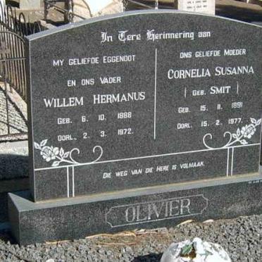 OLIVIER Willem Hermanus 1888-1972 &amp; Cornelia Susanna SMIT 1891-1977