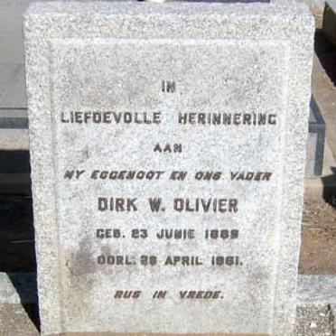 OLIVIER Dirk W. 1885- 1961