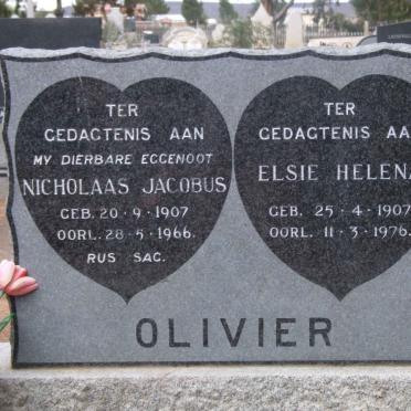 OLIVIER Nicolaas Jacobus 1907-1966 &amp; Elsie Helena 1907-1976