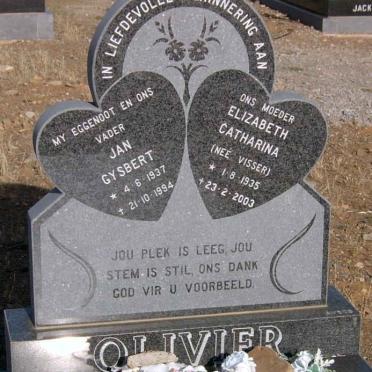 OLIVIER Jan Gysbert 1937-1994 &amp; Elizabeth Catharina VISSER 1935-2003