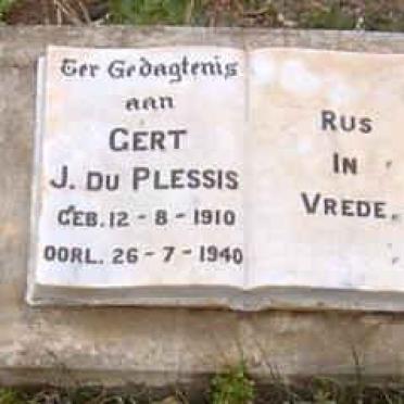 PLESSIS Gert J., du 1910-1940