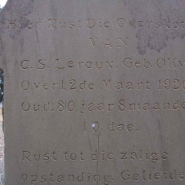 ROUX C.S., le nee OLIVIER -1926