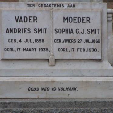 SMIT Andries 1858-1938 &amp; Sophia C.J. VIVIERS 1866-1938