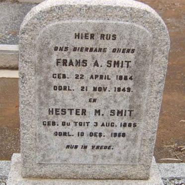 SMIT Frans A. 1884-1949 &amp; Hester M. DU TOIT 1885-1958
