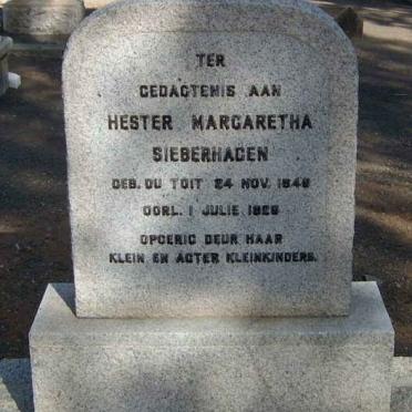 SIEBERHAGEN Hester Margaretha nee DU TOIT 1848-1926